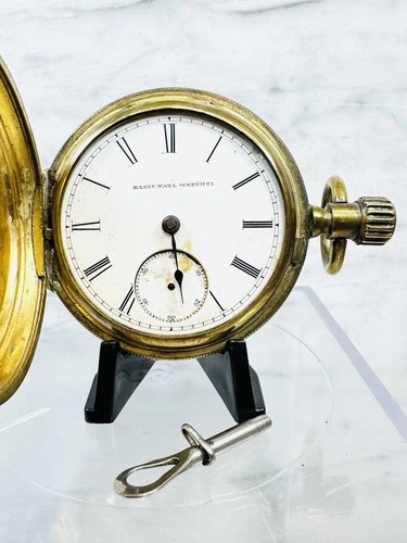 Elgin Pocket Watch Circa 1890 Key Wind Key Set 18s Antique w/ Key