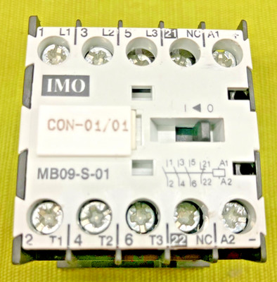 IMO M809-S-10, 3 main + 1 make aux mini contractor w/ DIN mount screw terminals