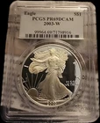 2003 W ASE PCGS PF69 DCAM  American Eagle Silver Dollar, .999 Fine Silver 1$