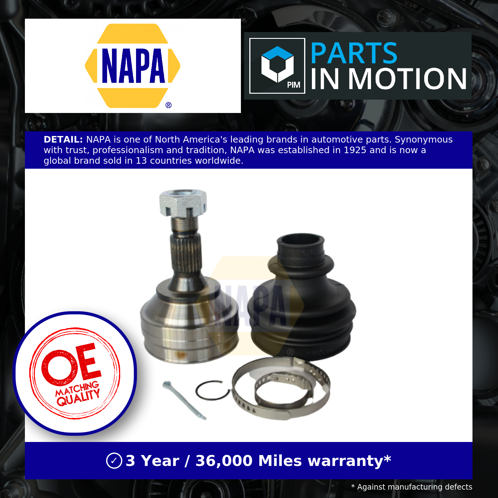 CV Joint fits CITROEN C4 CACTUS 1.6D Front Outer 2014 on BHY(DV6FD) C.V. NAPA