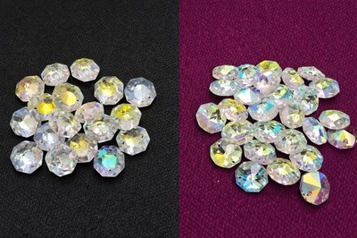 3000pcs 14mm AB Crystal Octagon Beads Asfour & Czech Mix Chandelier Prisms Bulk 