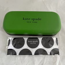 Kate Spade Sunglass Case Green  Black with Cleaning Cloth