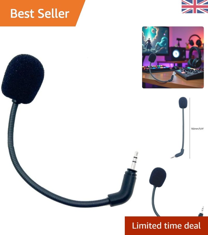 Portable Black Gaming Headset with Wireless Mic - Perfect for Turtle Beach Users