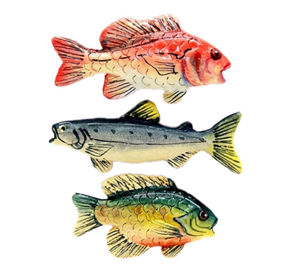 Dolls House 3 Large Fish Miniature Garden Pond Accessory or Wall Ornament