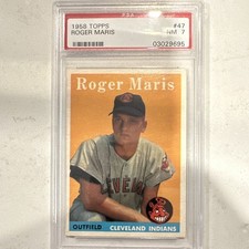 Topps 1958 Roger Maris #47 PSA 7 Graded Baseball Card Cleveland Indians