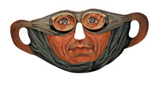 +ANTIK+ Dresdner Pappe / gepr&auml;gt / Maske / Fasching / Karneval / Pilot c1910