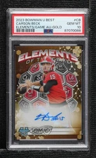 2023 Bowman U Elements of the Game Gold Refractor /50 Carson Beck PSA 10 Auto