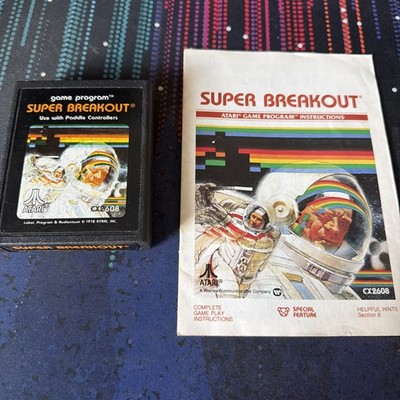 SUPER BREAKOUT with manual - Atari 2600 Video Game Cartridge