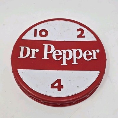Vintage Dr Pepper Sign Flying Bottlecaps Frisbee 1971 John W. Potter Wall Decor