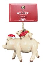 Red Shed, Pigs, Christmas Ornament, 3 in.