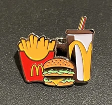 McDonald's Crew Pin Featuring A Big Mac Fries Soft Drink Combo Extra Value Meal