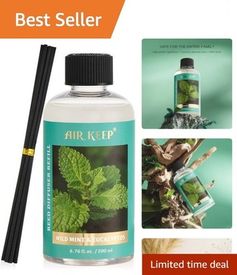 Luxury Wild Mint & Eucalyptus Reed Diffuser Refill, 6.76 Fl Oz  Formula