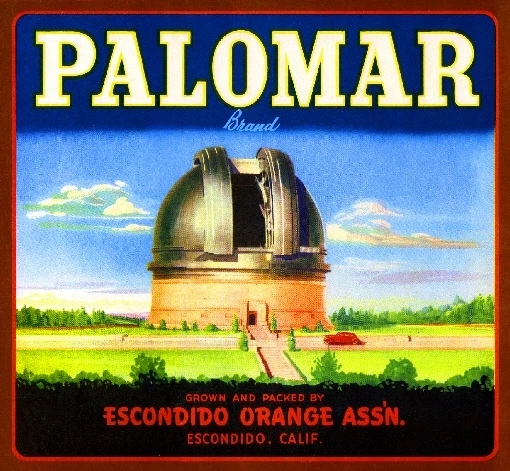 Escondido San Diego Palomar Observatory Orange Citrus Fruit Crate Label Print