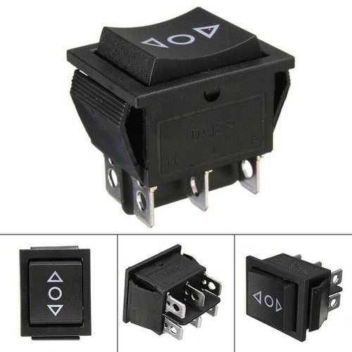 2x Momentary Rocker Switches 6-Pin DPDT Hoist Winch UP/DOWN 12V DC AC ...