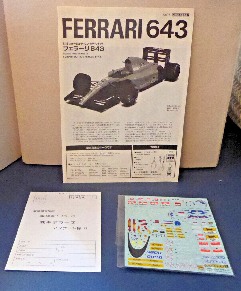Modeler's Ferrari 643 1/24 Plastic Unbuilt Kit Ferrari SPA Modeler's Ferrari 643 1/24 Plastic Unbuilt Kit Ferrari SPA