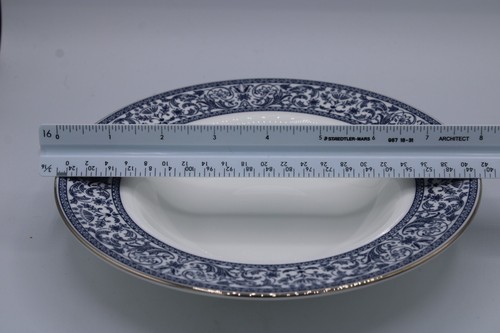 Minton Bone China~ Infanta Rimmed Soup Bowl (s) Made in England~ Blue Floral Rim - Picture 4 of 13