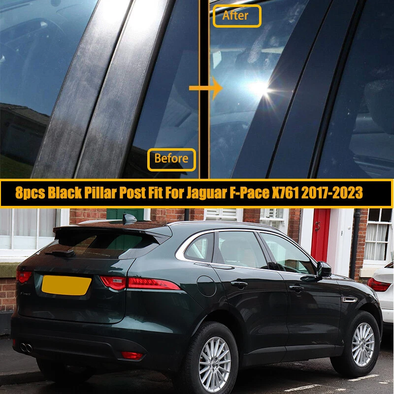 Se adapta a Jaguar F-Pace X761 2017-2023 negro postes de pilar puerta ventana cubierta calcomanía Foto 2 de 4