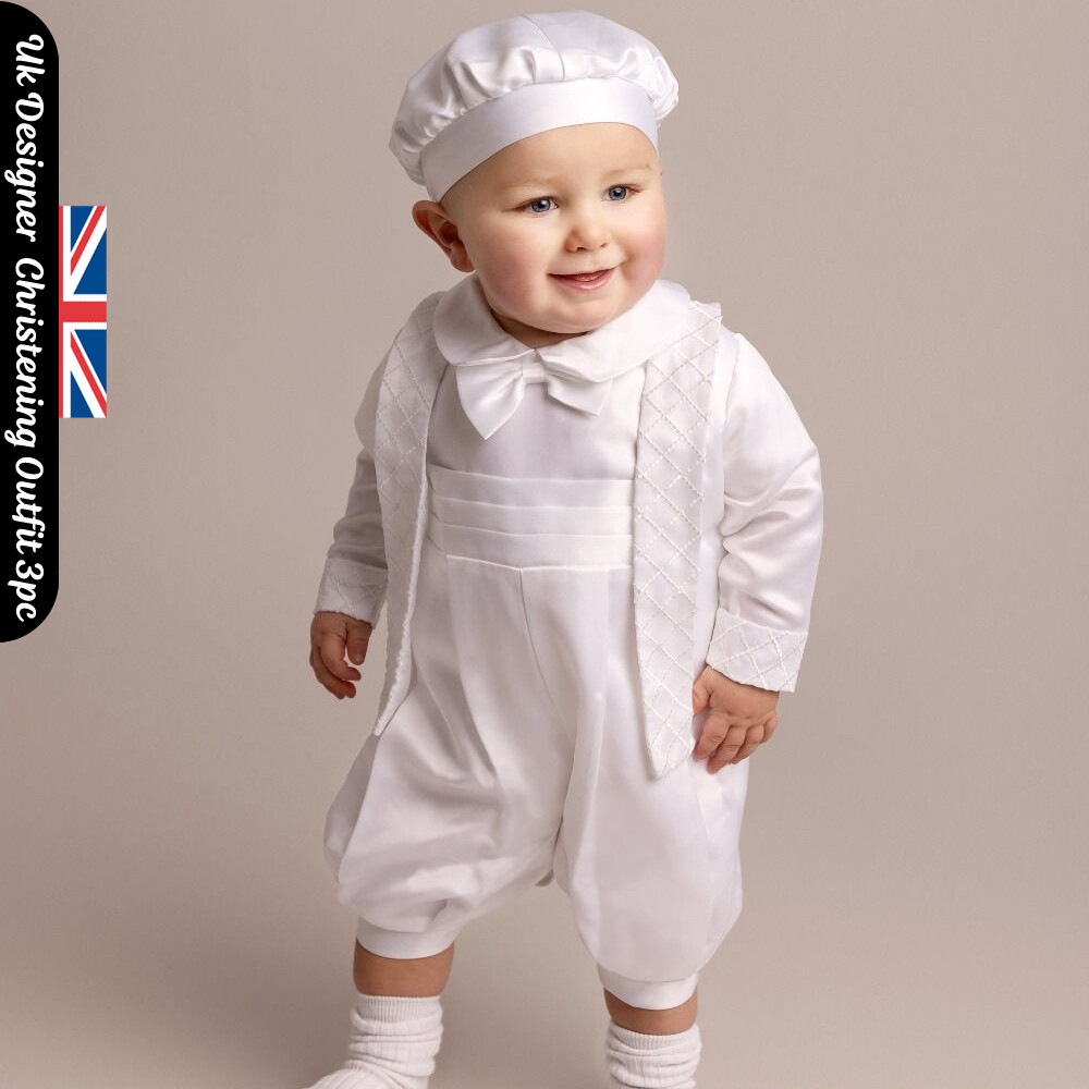 Baptism Baby Boy White Suit Set Boys Christening Set Outfit Piece