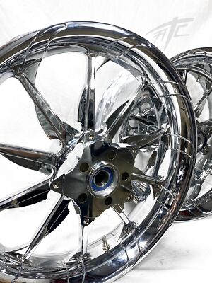 【fat】 NINJA 360 FAT TIRE CHROME TORNADO WHEELS 2000-2005 KAWASAKI NINJA