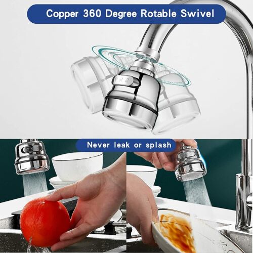 Rubinetto Rotante 360 Gradi Rubinetto Cucina Mobile Testa Risparmio Acqua Ugello Spruzzatore - Foto 5 di 12