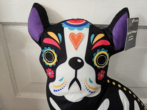 NEU Spooky Village Tag der Toten Kissen Hund 16,5" Halloween Dia de los Muertos - Bild 2 von 7