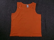 Circo Top Girls Extra Large Orange Tank Top Beaded Scoop Neck Costal Beachy
