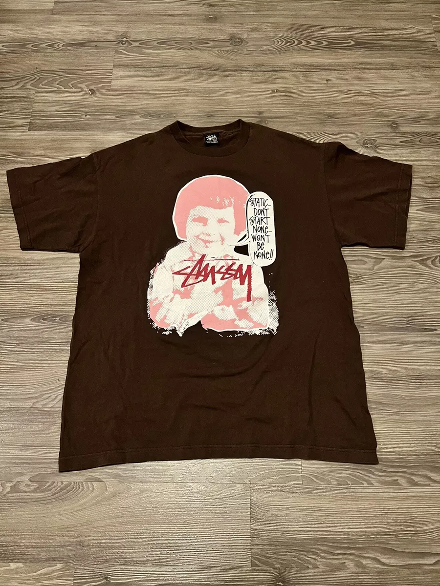 Vintage Stussy Nike SB Dunk Static T shirt Large Brown Pink 8ball