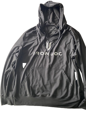 IRON JOC MEN's HOODIE/SWEATSHIRT, SIZE: XL , BLACK, PRE-OWNED w/ FREE SHIPPING!
