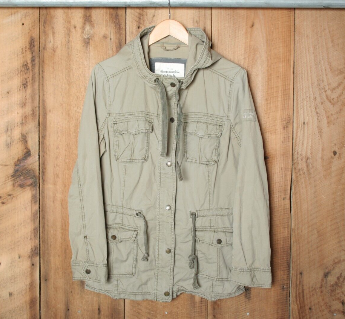 nya専用 A&F Light Olive Green Lightweight Cotton Hooded Military Parachute