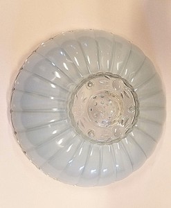 Glass Ceiling Light Dome Round Gray 3 Hole Fixture Cover Ebay