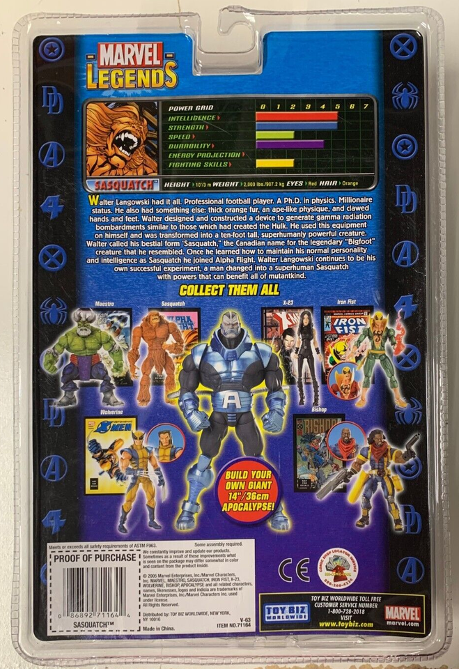 Figura de acción de Toybiz Marvel Legends Apocalypse Sasquatch 2005 – Le Marchand de la Curiosite