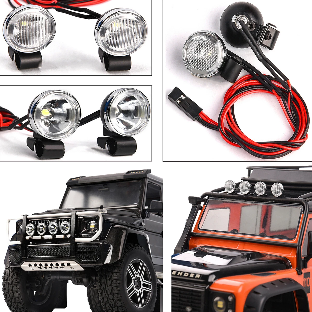 Retro Galvanisierte LED Dachlicht Lampe – Scheinwerfer Set Für 1:8 1:10 RC Auto – Spotlight Kit Retro Galvanisierte LED Dachlicht Lampe – Scheinwerfer Set Für 1:8 1:10 RC Auto – Spotlight Kit