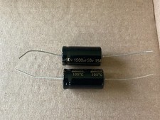 2pc Electrolytic Capacitor Axial 2000hr 105  RoHS 1500uF 50V  16x30mm Supertech