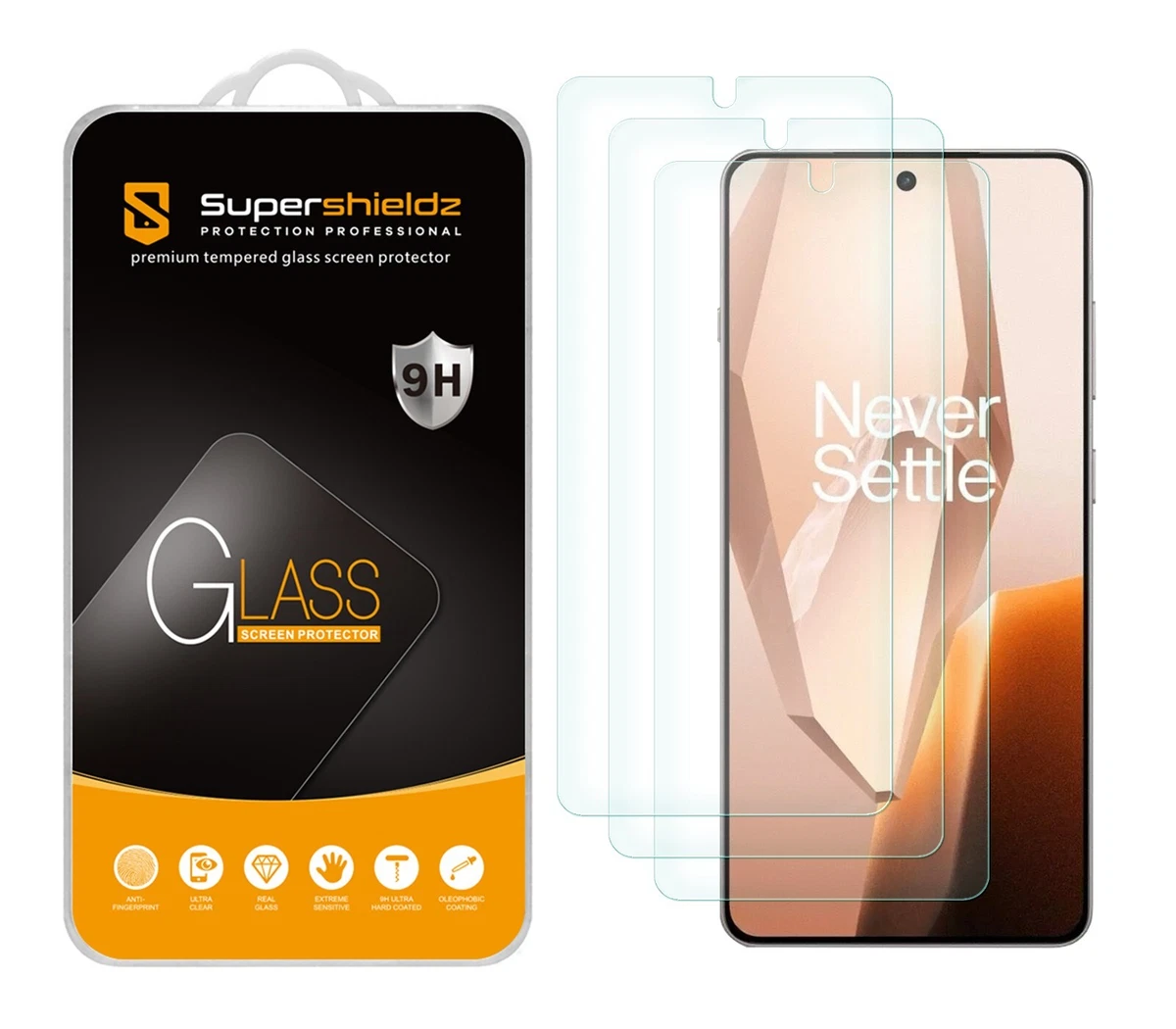 Cofi1453 3x Pellicola In Vetro Temperato 9H Per OnePlus 6T – Trasparente, Anti-Impronta, Facile Installazione, Spessore 0.3mm