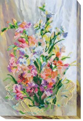 Bead embroidery kit Gladiolus needlework kit Art canvas beadwork pattern