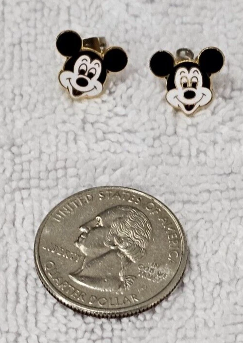 ENAMELED DISNEY MICKEY MOUSE HEAD PIERCED EARRINGS - Image 2 of 3