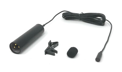 Pro XLR Cannon 3-Pin Tie Clip On Lavalier Lapel Mic 48V Phantom Power(Metal Mic)