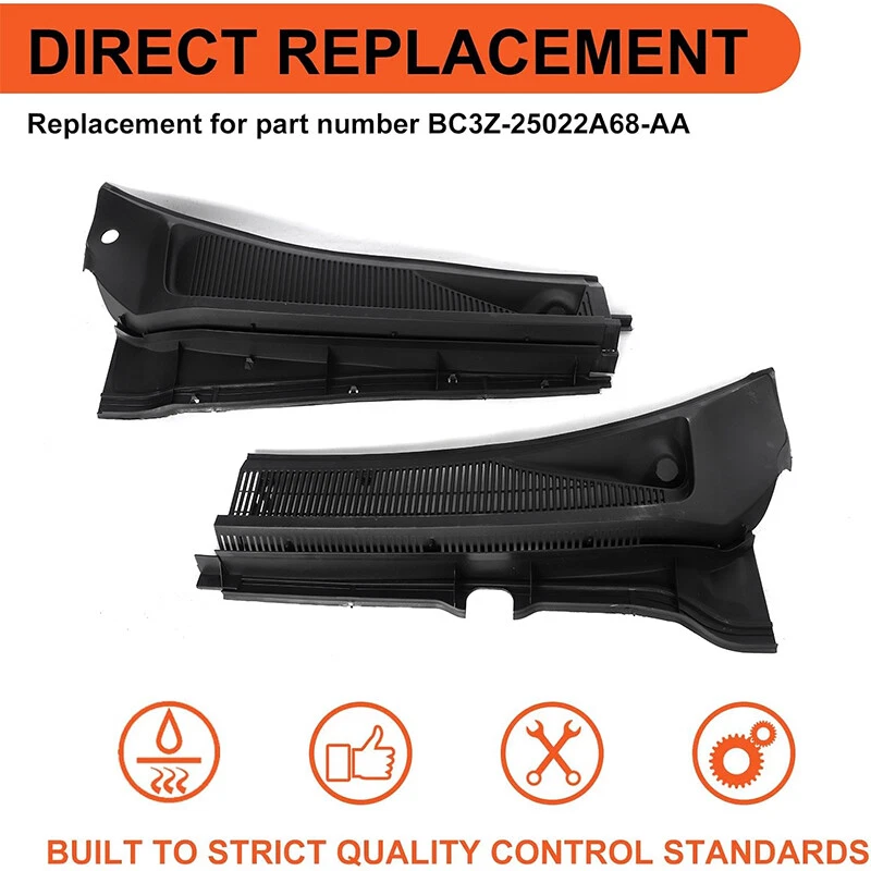 For 2011-2016 Super Duty F-250 F-350 Ford Windshield Wiper Cowl Panel Grille Set Foto 4 de 4