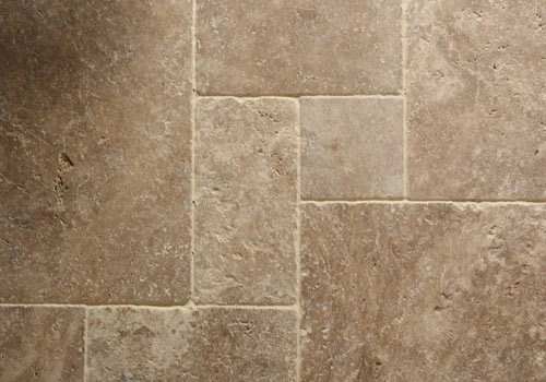 NOCE WALNUT TRAVERTINE UNFILLED & TUMBLED TILES 100X100 X 10mm  £49.99 PER SQM - Image 2 of 3