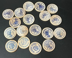 Lot of 18 Vintage Wooden Nickels – Orthodontics Advertising – 3 Variations