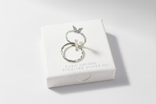 Sterling Silver Cubic Zirconia Ring Set Size 7   925 Engagement Wedding Band