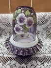 Beautiful Fenton “Pansy” Hand Painted And Signed Fairy Light