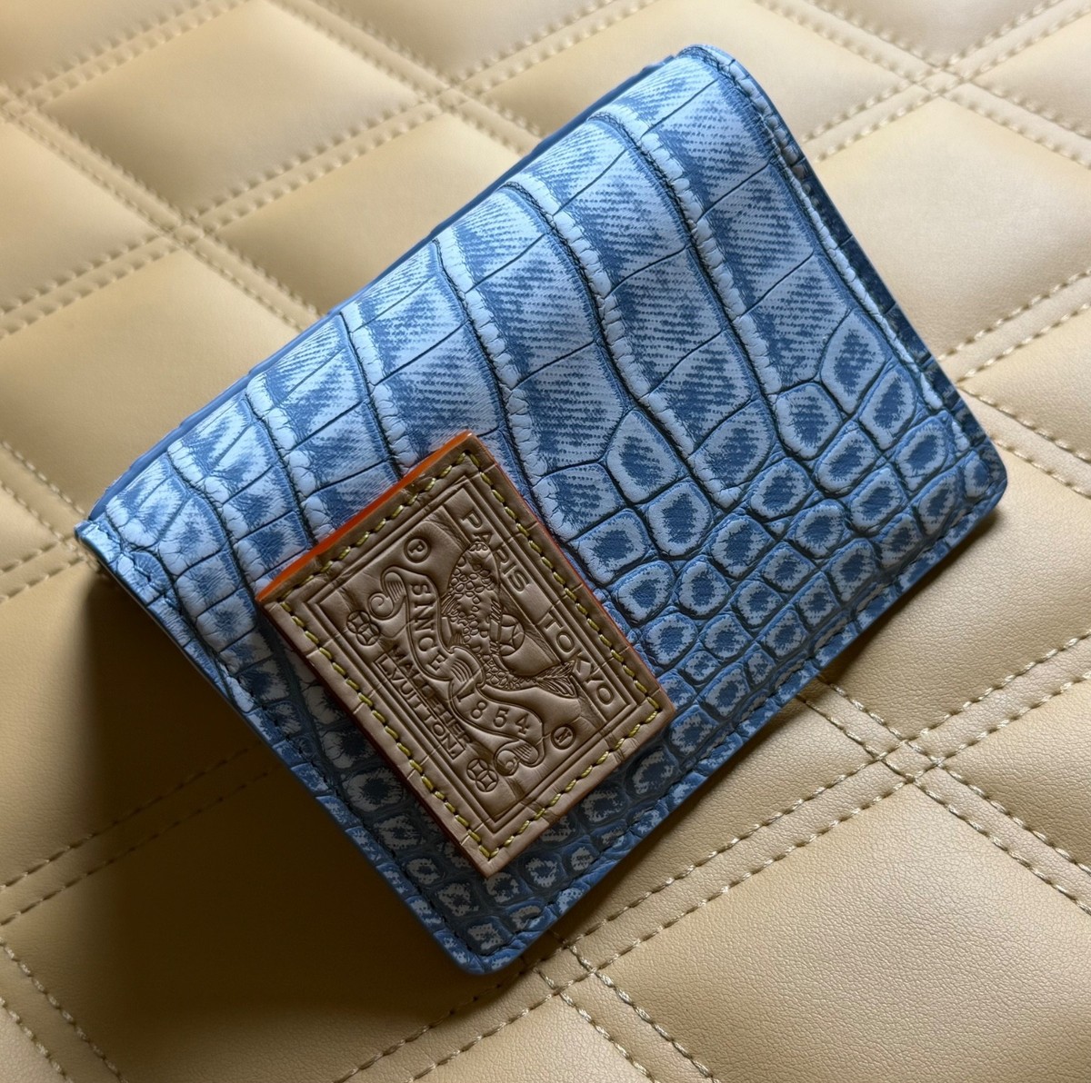 Louis Vuitton Blue Denim Exotic Alligator Pocket Organizer Mens