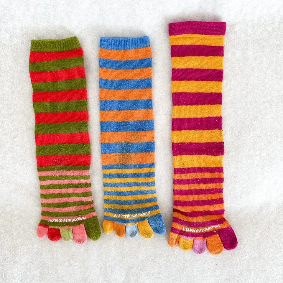 LOT of Little Miss Matched Girls Crazy Socks - 4 Sets of 3 Socks - Multicolor - Image 2 of 4