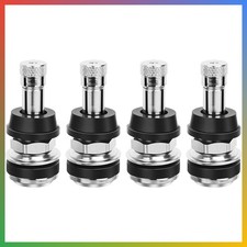 Metal Tire Valve Stems 4 Pack Tubeless Rim Holes Heavy Duty Silver