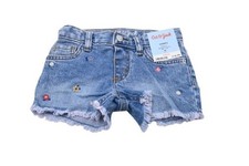 NEW Cat Jack Girl's Mid Rise Denim Shorts Embroidered Floral Size 4T Summer