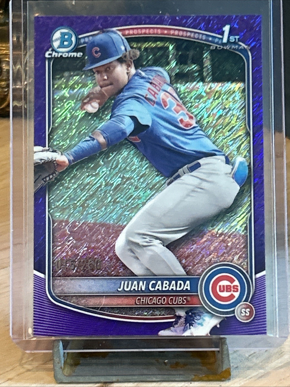 2025 Bowman Chrome #BCP-207 Juan Cabada 1st Bowman Purple Shimmer /250