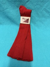 VTG Socks Hosiery School Girl Cable Knit 90s 8-9.5 Red Teen Abouts 20" USA