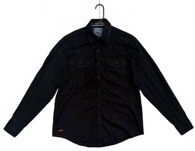 Affliction Black Premium Shirt Men's L Black Embroidered Y2K Biker Goth