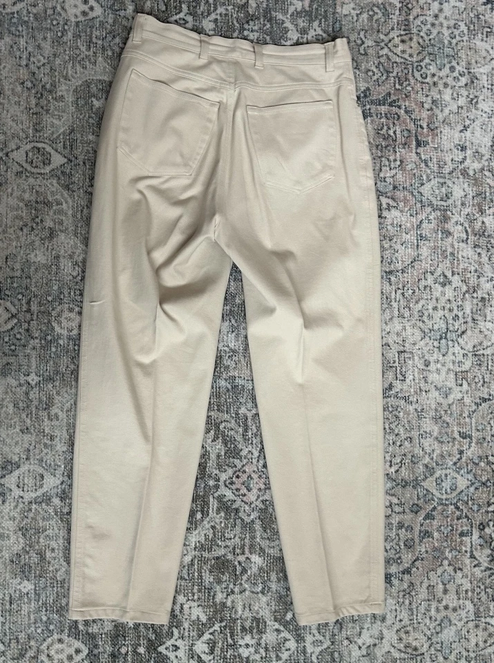 Pantalones Plisados Escada Tostados Talla 40 EE. UU. 10 Cremallera Lateral Cónica Carrera Oficina Jefe Mujer Foto 4 de 4